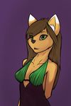 black_nose brown_hair cat_(catldr24) clothed clothing dress female fur green_eyes hair ivory-raven open_mouth orange_fur solo 