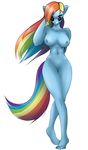  anthro anthrofied big_breasts breasts equine eyewear female friendship_is_magic glasses hair horse long_hair mammal multi-colored_hair my_little_pony nipples no_cleft nude pegasus plain_background pony purple_eyes rainbow_dash_(mlp) rainbow_hair smile solo standing sunglasses white_background wings xlblackinklx 