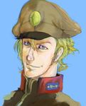  blonde_hair gundam hat kazaana military military_uniform mobile_suit_gundam sleggar_law uniform 