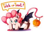  blue_eyes cutie_mark english_text equine female feral friendship_is_magic fur hair halloween holidays horse long_hair looking_at_viewer mammal marenlicious my_little_pony open_mouth pink_fur pink_hair pinkie_pie_(mlp) plain_background pony smile solo teeth text white_background wings 