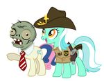  amber_eyes bonbon_(mlp) clothing crossover cutie_mark equine female feral friendship_is_magic fur green_fur gun hair hat horse long_hair looking_at_viewer lyra_(mlp) lyra_heartstrings_(mlp) mammal mask my_little_pony necktie open_mouth pistol pixelkitties plain_background plants_vs_zombies pony ranged_weapon shirt smile standing the_walking_dead tongue transparent_background two_tone_hair undead weapon yellow_eyes zombie 