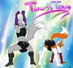  anthro ass_up back_turned balls big_balls boots butt canine clothed clothing collar duo eye_patch eyewear fox fox_mccloud fur girly gloves green_eyes grey_fur hair looking_at_viewer looking_back male mammal muscles nintendo orange_fur raised_tail rath-raholand spread_legs spreading standing star_fox toned video_games white_hair wolf wolf_o&#039;donnell wolf_o'donnell 