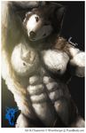  anthro arm_behind_head biceps big_muscles blue_eyes canine flexing fur male mammal muscles nipples nude pecs pose solo standing tattoo toned were werethrope werewolf wolf 