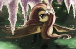  butterfly equine female feral flower fluttershy_(mlp) friendship_is_magic horse insect jiayi mammal my_little_pony pegasus pond pony solo water wings 