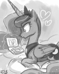  &lt;3 animal_crossing anthro canine crown cute cutie_mark dog equine female feral friendship_is_magic gaming hair horn horse isabelle_(animal_crossing) john_joseco mammal monochrome my_little_pony nintendo nintendo_3ds pony princess princess_luna_(mlp) royalty smile tiara video_games winged_unicorn wings 