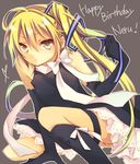  akita_neru blonde_hair brown_eyes elbow_gloves gloves kuroi_(liar-player) long_hair side_ponytail solo vocaloid 