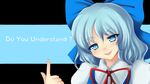  :p bad_id bad_pixiv_id blue_hair bow cirno hair_bow pointing short_hair solo tama_go tongue tongue_out touhou 