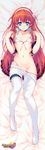  absurdres alisia_heart bikini bikini_under_clothes blue_eyes collarbone crotch_seam dakimakura dungeon_travelers_2 flat_chest front-tie_top full_body hairband highleg highleg_bikini highleg_swimsuit highres kawata_hisashi leg_garter long_hair looking_at_viewer lying navel on_back open_clothes open_mouth pantyhose pantyhose_pull plaid plaid_skirt pleated_skirt red_hair scan side-tie_bikini skirt solo strap_slip string_bikini swimsuit swimsuit_under_clothes undressing untied vest white_legwear 