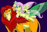  cutie_mark disney dress equine feline female feral fetlocks fluttershy_(mlp) friendship_is_magic fur hair hooves horse lion male mammal mane my_little_pony orange_fur pegasus pony red_hair seethrough simba the_lion_king tyrranux wings yellow_fur 