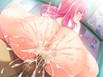  1girl ahegao ass censored cum cum_explosion cum_in_pussy ejaculation erect_sawaru fucked_silly huge_ass junjou_idol_dosukebe_produce_hoshizora_yuzu_no_tanetsuke_sakunyuu_keikakusho overflow pin-point pink_hair sex testicles vaginal 