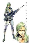  1girl blonde_hair breasts choker cleavage face long_hair metal_gear metal_gear_(series) metal_gear_solid psg1 rifle sniper_rifle sniper_wolf 