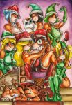  2018 amber_eyes ami_bandicoot anthro armwear bandicoot bare_shoulders bell big_breasts black_hair black_nose blonde_hair blue_eyes blue_hair breasts candy candy_cane chair christmas cleavage clothed clothing coco_bandicoot costume crash_bandicoot crash_bandicoot_(series) crash_team_racing elbow_gloves eyes_closed fake_antlers feline female food gift gloves green_eyes group hair hair_over_eye half-closed_eyes hat hi_res holding_gift holding_object holidays holly_(plant) isabella_bandicoot liz_bandicoot long_hair looking_at_viewer male mammal marsupial megumi_bandicoot on_lap pantherine plant polar_bear pura santa_costume santa_hat short_hair sitting sitting_on_lap sleeping smile souleatersaku90 tawna_bandicoot teeth thumbs_up tiger traditional_media_(artwork) ursine video_games watercolor_(artwork) 