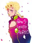  blonde_hair braid giorno_giovanna jojo_no_kimyou_na_bouken lipstick makeup male_focus manaka_(gunjooou) pink_eyes solo 