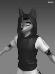  animated anthro canine eyes_closed male mammal modeling solo zorryn 