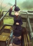  artist_name binoculars blonde_hair blue_eyes brown_hair cover dated garrison_cap ground_vehicle hat highres kanokoga long_hair military military_uniform military_vehicle motor_vehicle multiple_girls open_mouth original radio short_hair tank uniform 