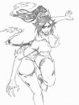  alternate_form bleach breasts highres kubo_tite_(style) large_breasts ponytail rakusakugk shihouin_yoruichi sketch 