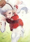  1girl absurdres animal_ears commentary_request gloves gold_ship_(red_strife)_(umamusume) gold_ship_(umamusume) highres horse_ears horse_girl long_hair mmmnuggetts pantyhose pillbox_hat running solo umamusume white_gloves 