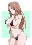  1girl absurdres alternate_breast_size_(larger) bang_dream! bang_dream!_it's_mygo!!!!! black_bow blue_eyes blush bow breasts brown_hair commentary cowboy_shot highres long_hair looking_at_viewer nagasaki_soyo open_mouth segawithcapcom sidelocks solo 