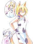  bad_id bad_pixiv_id blonde_hair breasts hand_on_hip huge_breasts imagining multiple_girls original ushi |_| 