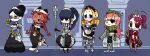  38red 6+girls antennae armor black_eyes black_hair blonde_hair blue_bow blue_eyes blue_hair bow braid breasts cleavage closed_mouth commentary_request cz2128_delta entoma_vasilissa_zeta eyepatch fang frown glasses gloves grey_eyes hat holding holding_weapon lupusregina_beta maid_headdress multiple_girls narberal_gamma overlord_(maruyama) pink_hair purple_hair red_eyes red_hair scarf skin_fang smile solution_epsilon twin_braids weapon white_bow yuri_alpha 