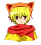  animal_ears blonde_hair male_focus red_eyes sakutarou scarf solo umineko_no_naku_koro_ni 