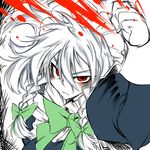  angry blood hairband izayoi_sakuya maid red_eyes ribbon short_hair silver_hair solo tajima_yuuki touhou 