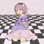  checkered checkered_floor iwamochi kneeling komeiji_satori perspective solo touhou 