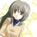  brown_eyes brown_hair clannad hikarizaka_private_high_school_uniform ibuki_fuuko long_hair mashiro_(pixiv35719) school_uniform solo 