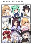 6+girls :d :p :q ;q \||/ ahoge apron aqua_hair aria_(koiiroharemoyou) artist_name ayachi_nene black_cape black_hair black_hat blonde_hair blue_eyes blush braid breasts burger cafe_stella_to_shinigami_no_chou cape character_name cleavage closed_mouth colored_inner_hair commentary_request crown_braid d: double_bun earrings elaina_(majo_no_tabitabi) expressionless eyes_visible_through_hair fate/grand_order fate_(series) followers_favorite_challenge food frilled_apron frills frown green_eyes grey_hair gundam gundam_00 hair_between_eyes hair_bun hair_ornament half_up_braid hand_up hat heart heart_hair_ornament highres holding holding_burger holding_food hololive idolmaster idolmaster_cinderella_girls jewelry kido_tsubasa large_breasts long_hair looking_at_viewer maid maid_apron majo_no_tabitabi medium_hair mejiro_dober_(umamusume) mole mole_under_eye morgan_le_fay_(fate) multicolored_hair multiple_drawing_challenge multiple_girls nena_trinity one_eye_closed one_side_up open_mouth outside_border parquet_(yuzusoft) ponytail purple_eyes red_eyes red_hair sanoba_witch sato_shin shiki_natsume sidelocks simple_background single_hair_bun smile sweat sweatdrop tareme tongue tongue_out translation_request tsurime twitter_username umamusume upper_body uruha_rushia v-shaped_eyebrows virtual_youtuber waving white_apron white_background white_hair witch_hat yellow_eyes 
