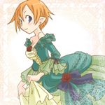  alternate_costume disgaea flower karina lowres magic_knight_(disgaea) orange_hair pointy_ears red_flower red_rose rose short_hair 