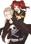  1girl bad_id bad_pixiv_id carrying happy kujikawa_rise persona persona_4 piggyback red_hair sudachips tatsumi_kanji 