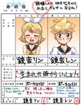  1girl blonde_hair blush bow brother_and_sister hair_bow hair_ornament hairpin heart hikari_(mitsu_honey) incest kagamine_len kagamine_rin marriage_certificate short_hair siblings translated twincest twins vocaloid 