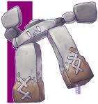  commentary dualcosmog highres looking_at_viewer no_humans outline pokemon pokemon_(creature) solo stonjourner white_outline 