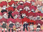  6+girls ahoge ataman_ita_(synthesizer_v) baguette birdbrain_(synthesizer_v) black_boots black_hat black_jacket black_necktie black_pants black_skin boots bread character_request chibi chiccha_na_watashi_(synthesizer_v) chicchai_no_(chiccha_na_watashi) colored_skin commentary copyright_request crying daidaidaidaidaikirai_(vocaloid) dated doomer_(synthesizer_v) drill_hair eyewear_on_head food grey_jacket grey_shirt grey_skirt hair_ornament hand_in_pocket happy_birthday hat highres hito_mania_(utau) holding holding_microphone holding_sign holding_stuffed_toy holding_walkie-talkie igaku_(utau) irregular_man_(synthesizer_v) jacket kasane_teto kasane_teto_(sv) kasane_teto_(utau) kasane_teto_(voicepeak) kasane_teto_no_ferutago~n_(synthesizer_v) korean_commentary lace-up_boots liar_dancer_(synthesizer_v) looking_at_viewer mask mesmerizer_(vocaloid) microphone mixed-language_commentary mouth_mask multiple_girls necktie office_lady one_eye_closed override_(synthesizer_v) pants pearto pleated_skirt pppp_(vocaloid) quarteto red_hair red_hat red_pants ringed_eyes rival_teto_(project_voltage) science_(synthesizer_v) shirt shokei_hakushu_(synthesizer_v) sign skirt sleeveless sleeveless_shirt songover spgettification striped_clothes striped_shirt stuffed_toy sunglasses suspenders synthesizer_v t-shi_no_hanashi_wo_shinjiru_na_(vocaloid) taihaiteki_jinsei_sanka_(utau) twin_drills twitter_username ultra_trailer_(synthesizer_v) utau v-shaped_eyebrows voicepeak walkie-talkie white_shirt x_hair_ornament 