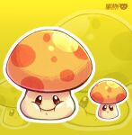  anadrawzone artist_logo artist_name commentary english_commentary logo looking_at_viewer mushroom no_humans outline plants_vs._zombies sun-shroom_(plants_vs._zombies) white_outline yellow_background 