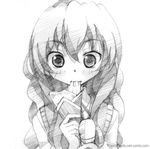  aisaka_taiga crepe food food_wrapper gofu greyscale monochrome sketch solo toradora! traditional_media 