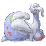  anus big_clit breasts censored chubby dragon female flucra goo goodra green_eyes inverted_nipples nintendo nipples plain_background pok&eacute;mon pussy thick_thighs video_games white_background 