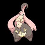  bandaids big_breasts black_background breasts fangs female gourgeist hair_over_eye nintendo pasties plain_background pok&#233;mon pok&eacute;mon pussy solo video_games wide_hips xxylas 