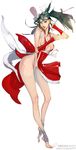  1girl barefoot breasts fatal_fury feet highres large_breasts mrpink77 ponytail shiranui_mai sketch snk toeless_socks toes 