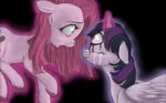  blood blue_eyes colorlesscupcake crying cutie_mark duo equine face_to_face female feral friendship_is_magic fur glowing hair horn horse long_hair magic mammal multi-colored_hair my_little_pony nightmare_fuel open_mouth pink_fur pink_hair pinkamena_(mlp) pinkie_pie_(mlp) plain_background pony purple_eyes purple_fur purple_hair shocked smile tears teeth tongue twilight_sparkle_(mlp) winged_unicorn wings 