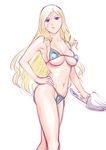  bikini blonde_hair blue_eyes breasts celia_kumani_entory drill_hair hand_on_hip large_breasts long_hair sketch solo swimsuit twin_drills twintails ueyama_michirou underboob very_long_hair walkure_romanze 