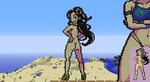  ass bare_back blue_eyes dahlia_(pokemon) frontier_brain long_hair minecraft pixel_art pokemon shoes 