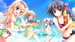  amagase_natsuki asahina_shin bikini black_hair blonde_hair blue_eyes brown_hair game_cg glasses green_eyes hontani_kanae ice_cream karumaruka_circle natsume_koyome otone_nikoru purple_eyes red_eyes saga_planets swimsuit water white_hair 