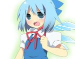  blue_eyes blue_hair bow cirno hair_bow ice ice_wings solo soranagi soranagi_reno tears touhou wings 