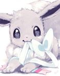  amezawa_koma bow eevee gen_1_pokemon heart heart-shaped_pupils looking_at_viewer no_humans pokemon pokemon_(creature) shiny_pokemon symbol-shaped_pupils 