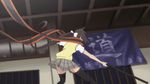  animated animated_gif failure lowres polearm ribbon skirt spear thighhighs weapon yarizakura_hime yozakura_quartet zettai_ryouiki 