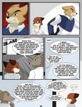  annoyed brown_eyes canine comic dialog english_text eve_(kurapika) eve_cadrey female fox fur green_eyes grey_fur jackal kurapika lab_coat louis_mort male mammal military mort_(kurapika) rat red_fur rodent scientist tan_fur text uniform 