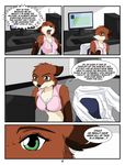  canine comic computer english_text eve_(kurapika) eve_cadrey female fox frustrated fur green_eyes kurapika lab lab_coat mammal red_fur scientist text 