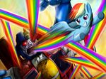  cutie_mark death_battle destructorv1 equine female feral fight friendship_is_magic horse machine male mammal mechanical my_little_pony pegasus pony rainbow_dash_(mlp) robot starscream transformers wings 