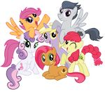  apple_bloom_(mlp) babs_seed_(mlp) black_hair blonde_hair brown_fur cub cutie_mark cutie_mark_crusaders_(mlp) dinky_hooves_(mlp) equine female feral friendship_is_magic fur green_eyes grey_fur group hair horn horse male mammal my_little_pony orange_fur pegasus plain_background pony purple_eyes purple_hair red_hair rumble_(mlp) schwarzekatze4 scootaloo_(mlp) sweetie_belle_(mlp) two_tone_hair unicorn white_fur wings yellow_fur young 